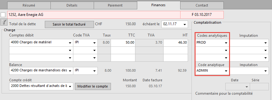 Option – Codes analytiques pour la comptabilisation - Crésus ...