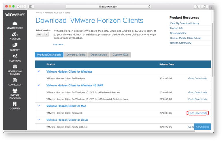 vmware horizon client 4.10 download